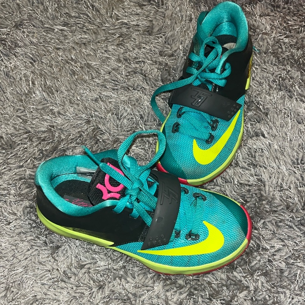 Nike KD toddler sneakers lime green pink grey sea green
